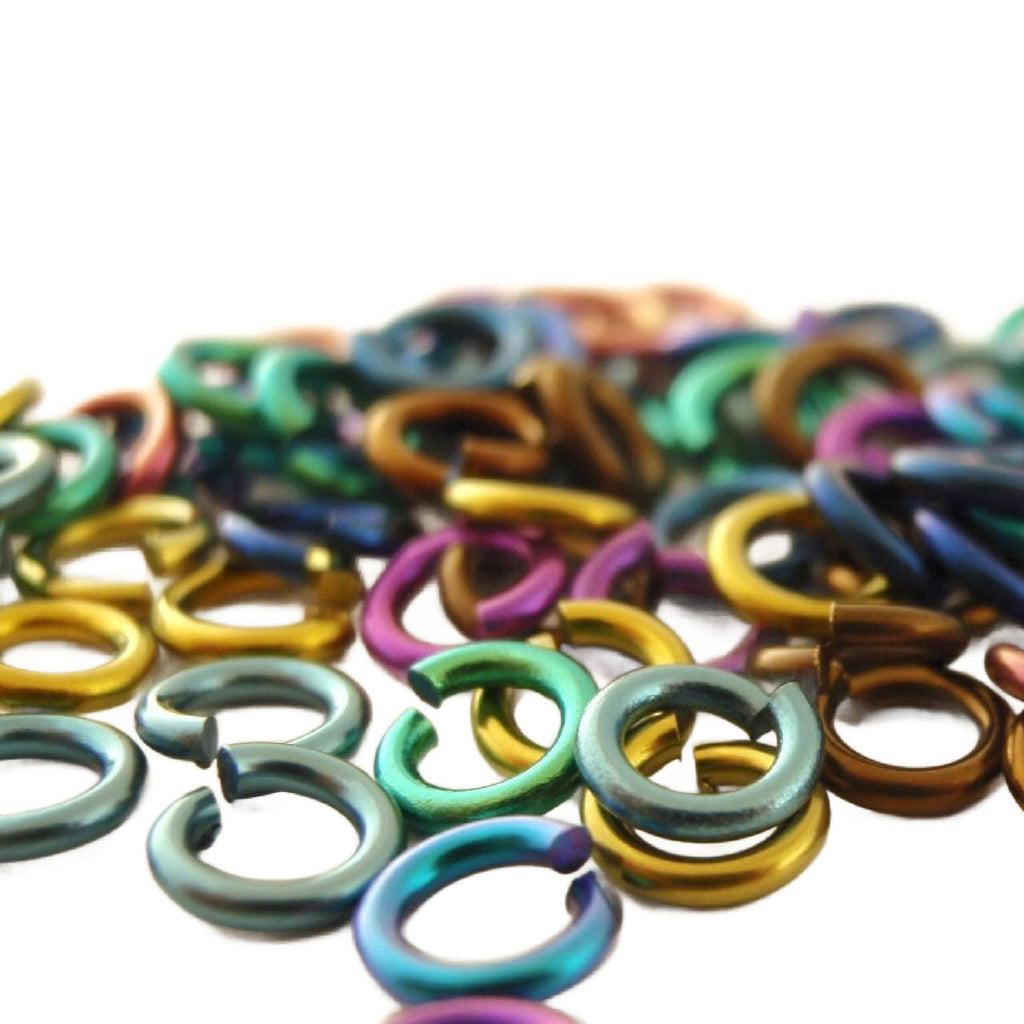 100 Anodized Niobium Jump Rings 16 gauge - Hypoallergenic - You Pick Diameter and Color