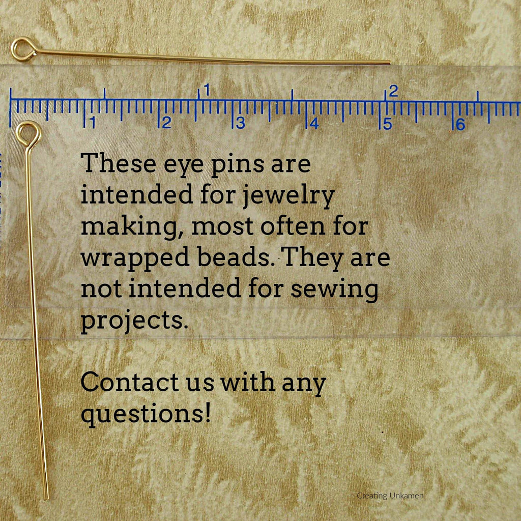 10 Sterling Silver, 14kt Yellow Gold Filled, Rose Gold Filled Eye Pins - Handcrafted in Your Choice of Gauge and Length