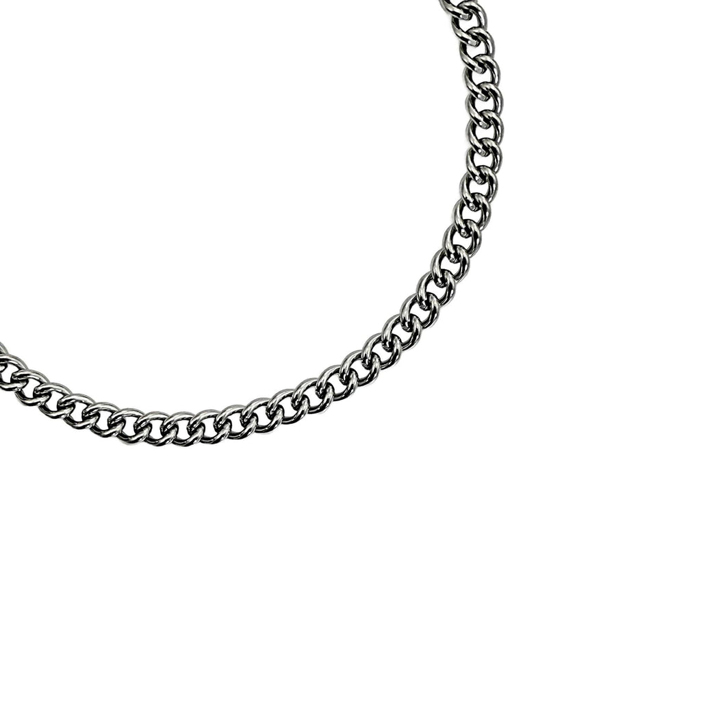 Solid Titanium Curb Chain 4.4mm - By the Foot or Finished Necklace in Any Length