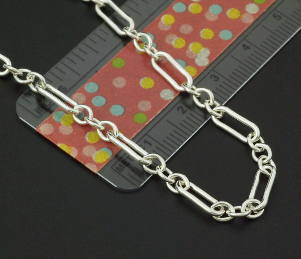 Sterling Silver Long Short Chain - 4.2mm - By the Foot or Any Finished Custom Length Necklace - Made in the USA