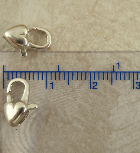 1 Sterling Silver Heart and Arch Lobster Clasp - Shiny, Antique or Black - Best Commercially Made - You Pick Size - 100% Guarantee