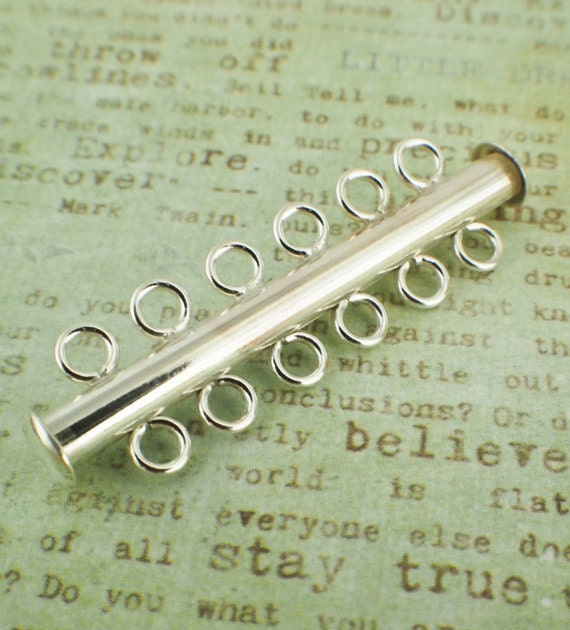 1 - Sterling Silver Slide Lock Clasp 2, 3, 4, 5, 6, Strand - Shiny or Antique 100% Guarantee