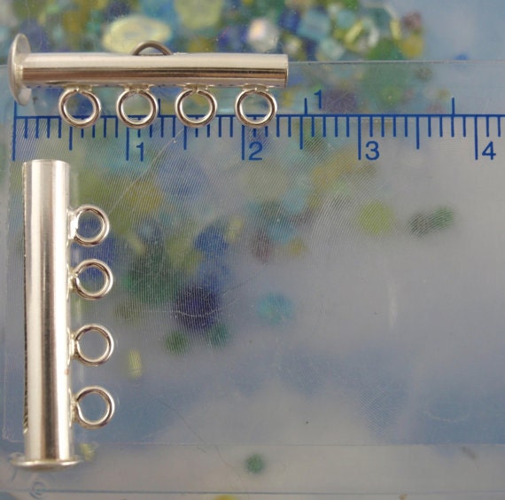 1 - Sterling Silver Slide Lock Clasp 2, 3, 4, 5, 6, Strand - Shiny or Antique 100% Guarantee