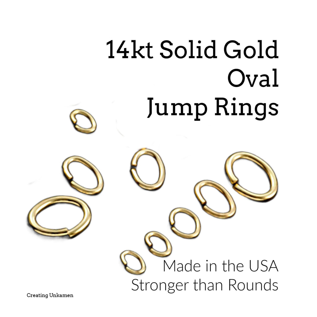 1 - 14kt Solid Gold Oval Jump Ring
