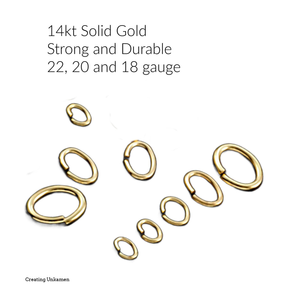1 - 14kt Solid Gold Oval Jump Ring