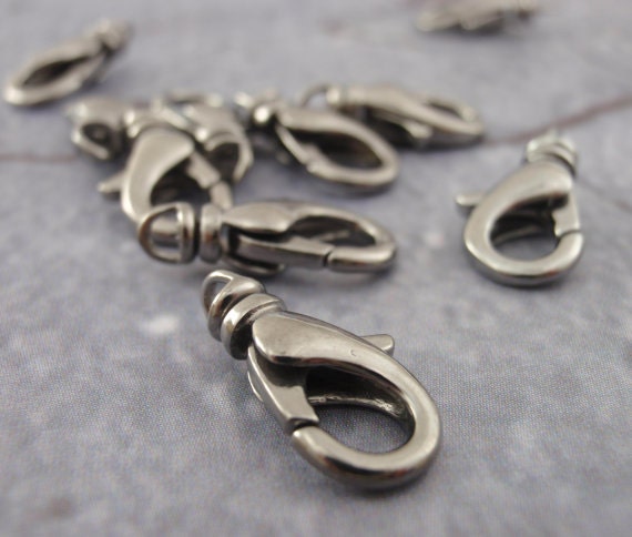 5 Small Swivel Lobster Clasps 12mm X 7mm in Rose Gold, Silver, Gold, Antique Gold Plate, Gunmetal - Perfect for Bracelets
