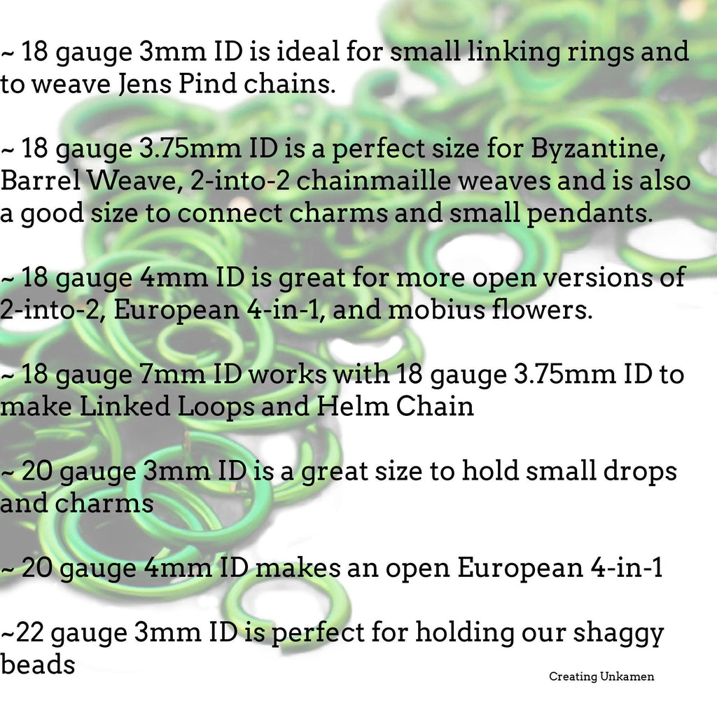 100 Green Jump Rings Custom Handmade in 10, 12, 14,16, 18, 20, 22 or 24 gauge - 100% Guarantee