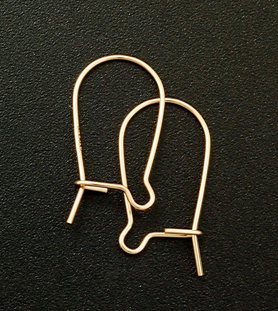 5 Pairs 14kt Yellow Gold Filled, 14kt Rose Gold Filled, Sterling Silver or Antique Sterling Silver Kidney Ear Wires - Made in the USA