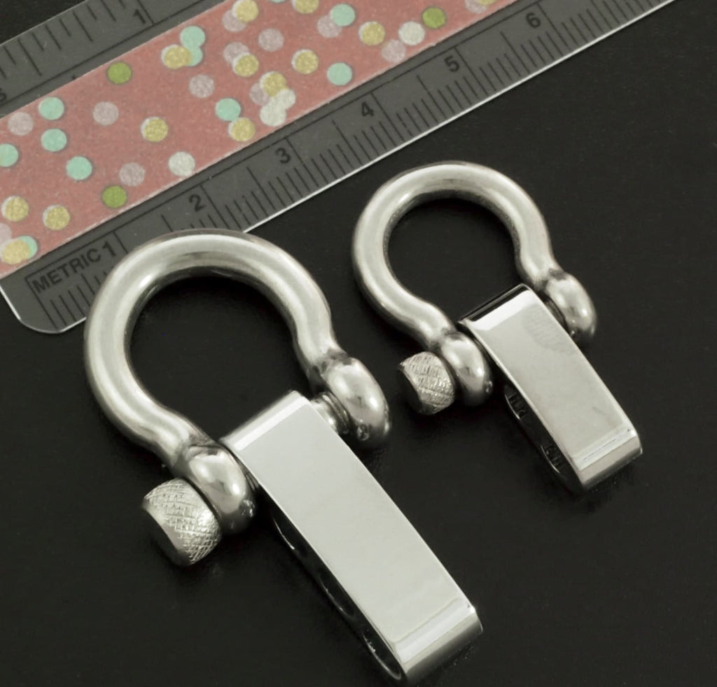 1 Stainless Steel Shackle Clasp - 2 Sizes; 25mm X 20mm and 30mm X 24mm - Adjustable Option - 100% Guarantee