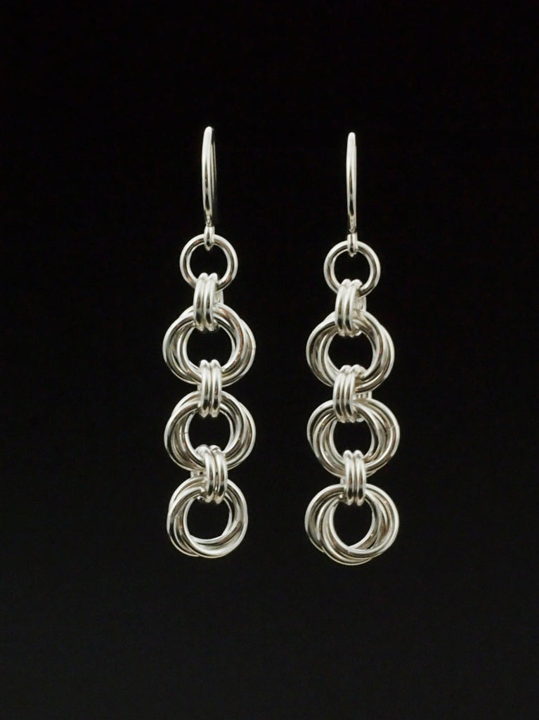 Kit Sterling Silver Earrings - Linked Loops II - Eyecatching Beginner Chainmaille Jewelry Creating