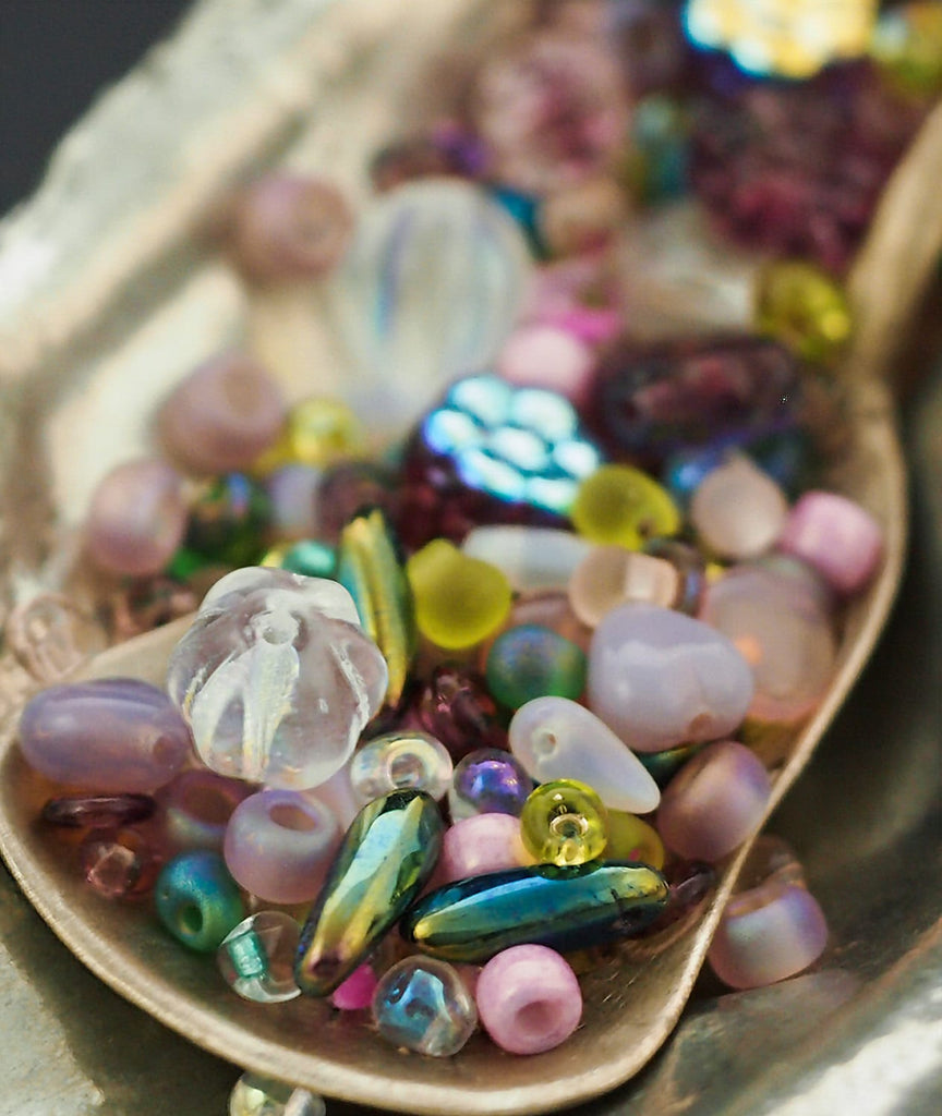 Lavender Garden Bead Mix - A Handpicked Soup of Miyuki Seed Beads and Czech Pressed Glass Beads