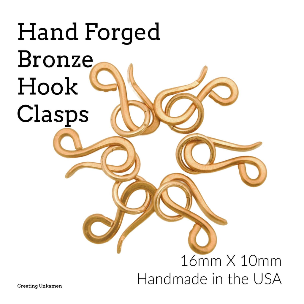 Clasp Hand Forged Medium Bronze 16mm X 10mm with Jump Ring