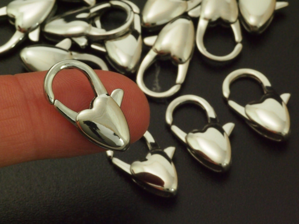 1 Stainless Steel Heart and Arch Lobster Clasp - Looks and Works Great - 20mm X 11mm - 100% Guarantee