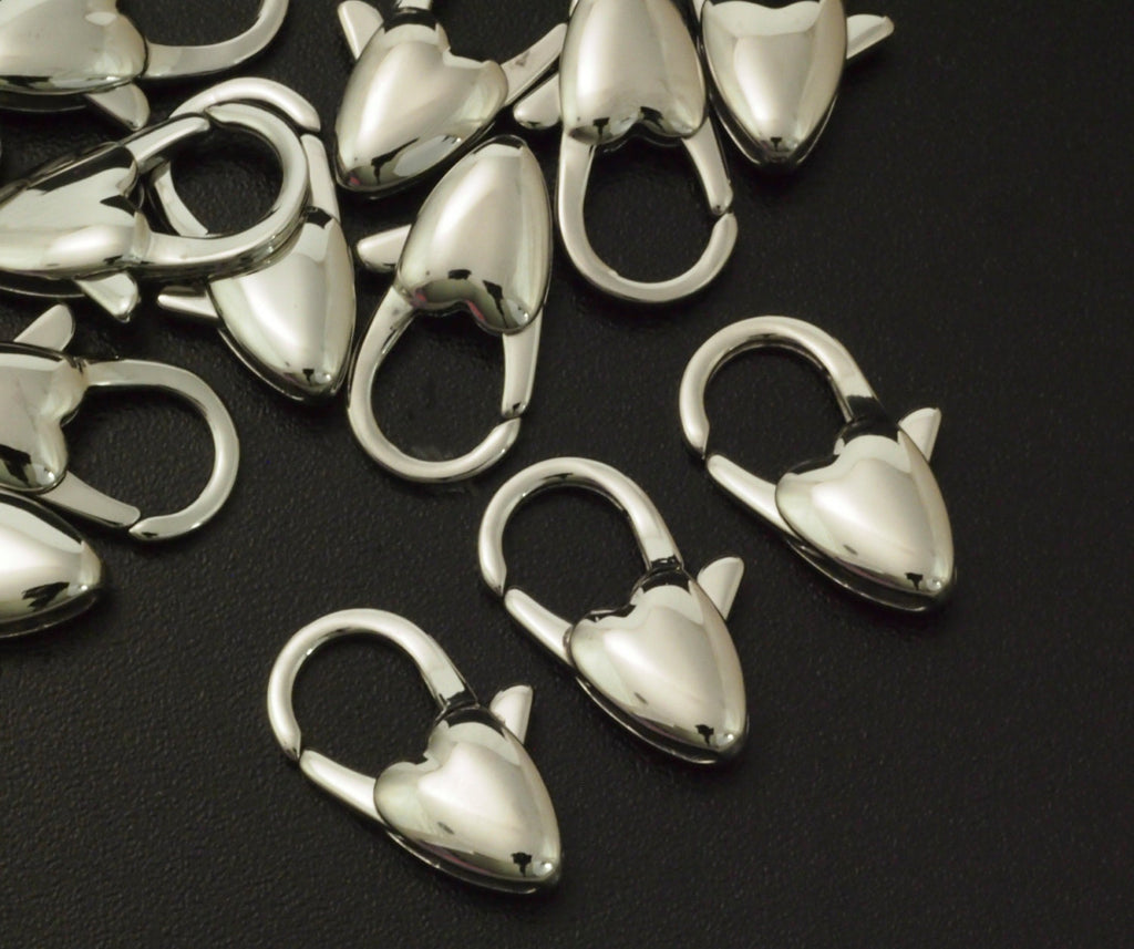 1 Stainless Steel Heart and Arch Lobster Clasp - Looks and Works Great - 20mm X 11mm - 100% Guarantee