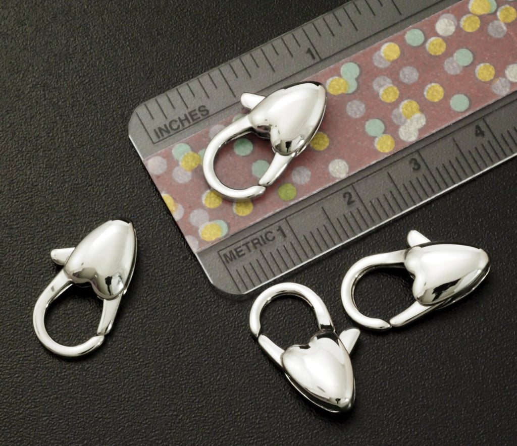 1 Stainless Steel Heart and Arch Lobster Clasp - Looks and Works Great - 20mm X 11mm - 100% Guarantee