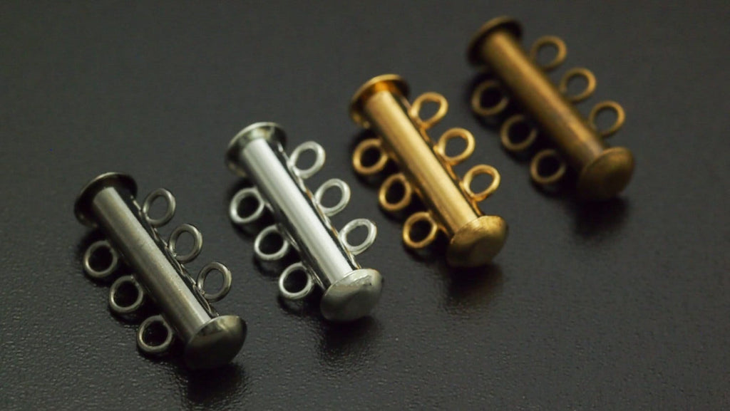 4 Slide Lock Clasps - 2, 3, 4, 5 Strands - You Pick From 7 Finishes - 100% Guarantee