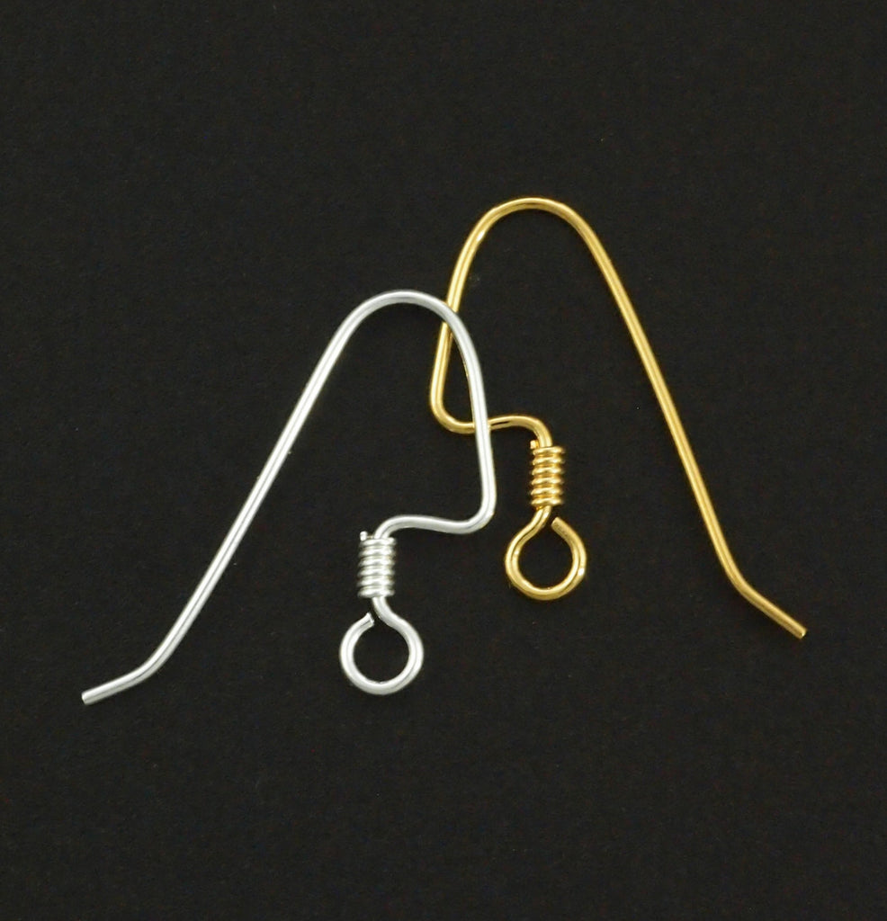 Ear Wires 8 Pairs Economical Perfect Balance with Coils in Gold Plate or Silver Plate