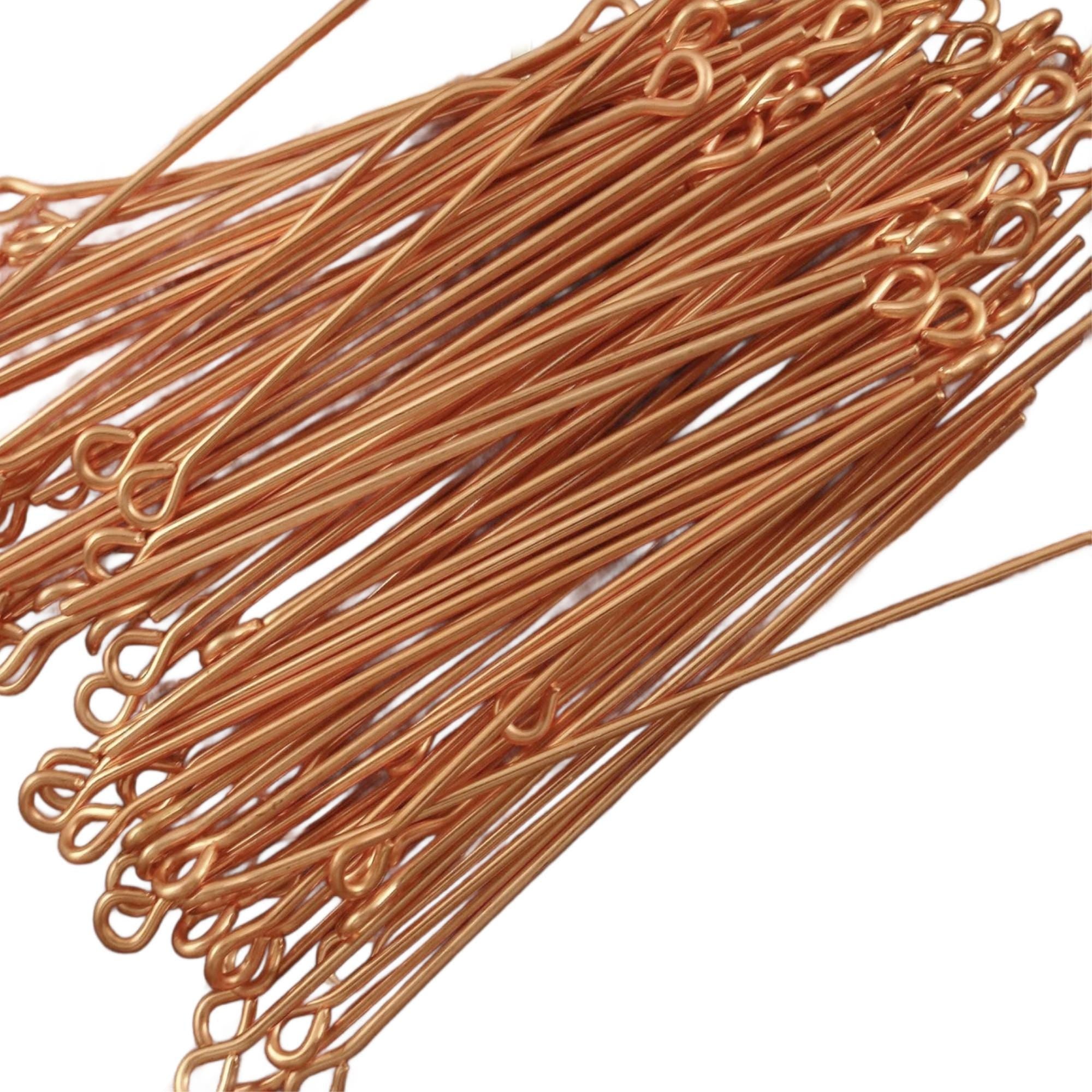 100 Solid Copper Eye Pins 3 inch 22 and 24 gauge - Shiny or Antique ...