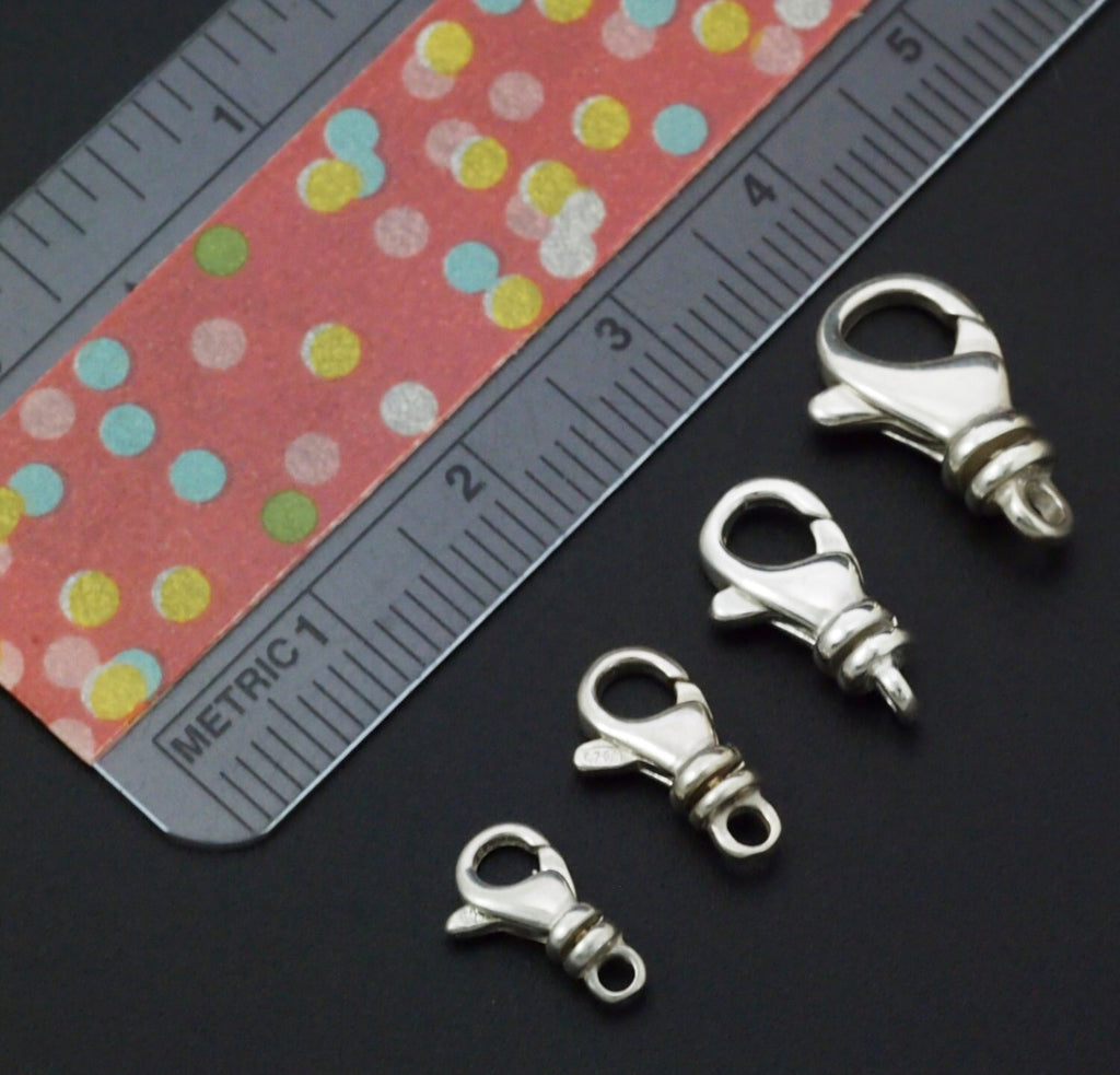 1 Sterling Silver Swivel Lobster Clasp - 11mm, 12mm, 14mm, 16mm, 19mm - Shiny, Antique or Black - Best Commercially Made - 100% Guarantee