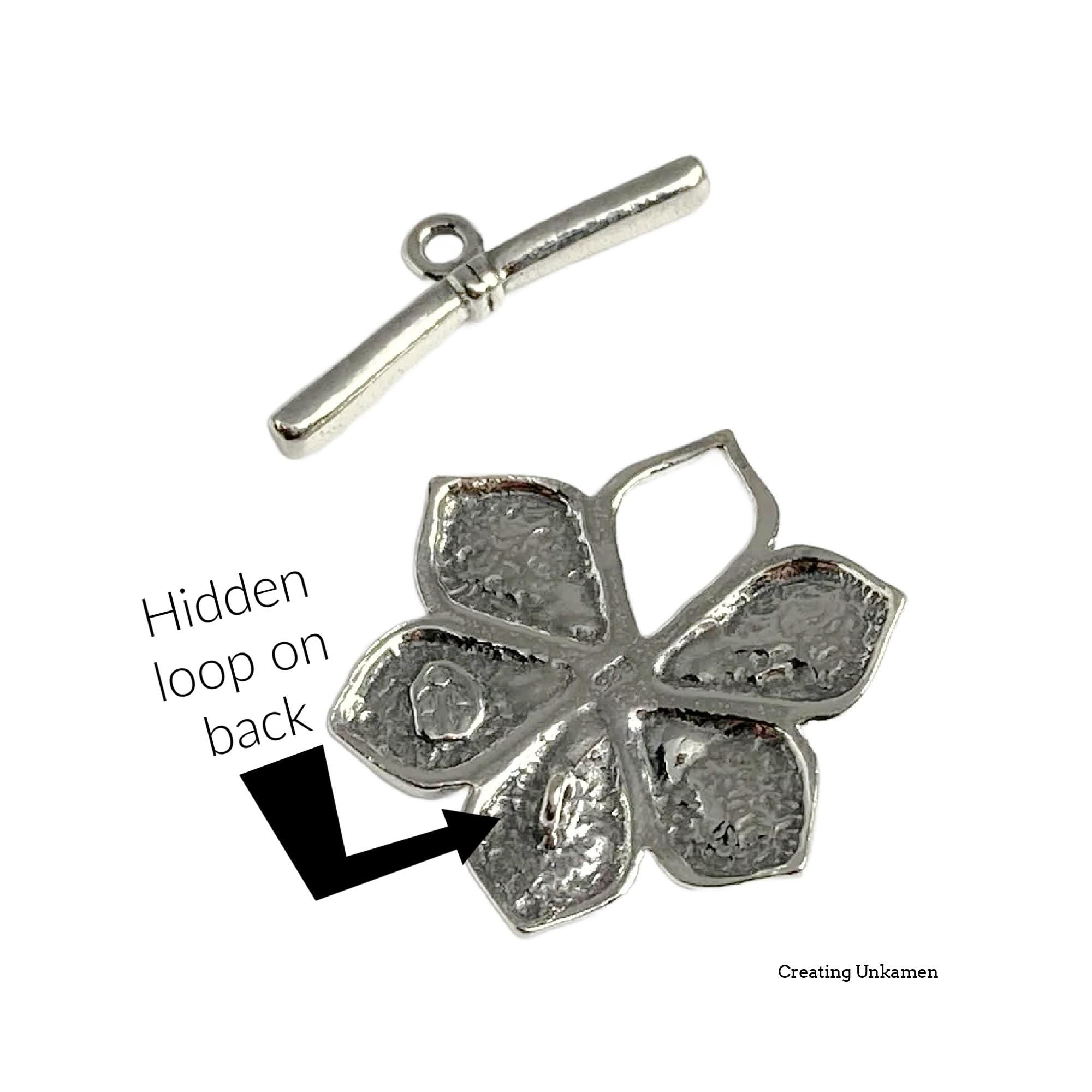 1 Simple Flower Toggle Clasp - Sterling Silver 27mm JBB – Creating Unkamen