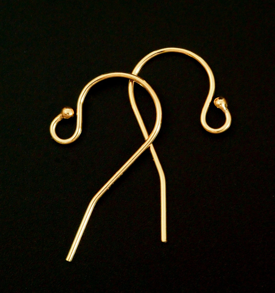 2 Pairs 14kt Yellow or Rose Gold Filled Ball Ear Wires in 21 gauge