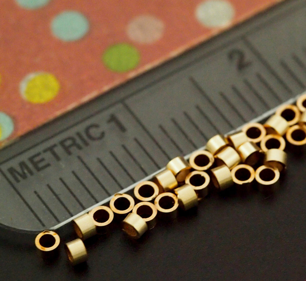 25 Crimp Tubes - 14kt Gold Filled in 4 Sizes 100% Guarantee