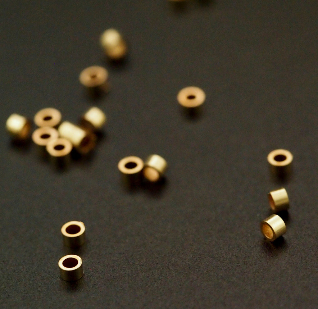 25 Crimp Tubes - 14kt Gold Filled in 4 Sizes 100% Guarantee
