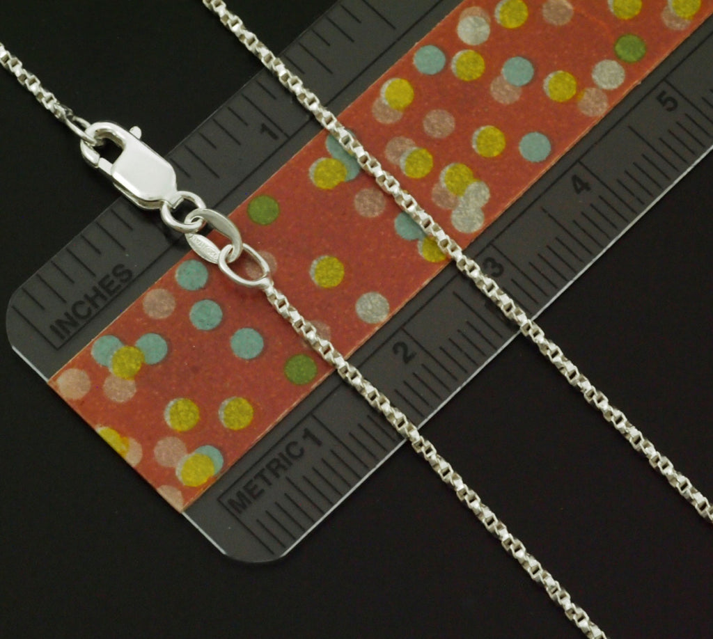 Sterling Silver Chain - 0.9mm or 1.2mm Twisted Diamond Cut Box Necklace