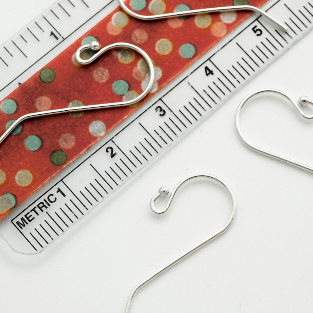 Ear Wires 3 Pairs Sterling Silver, Antique Sterling Silver or Black Sterling Silver - Simple Style With 1.5mm Ball