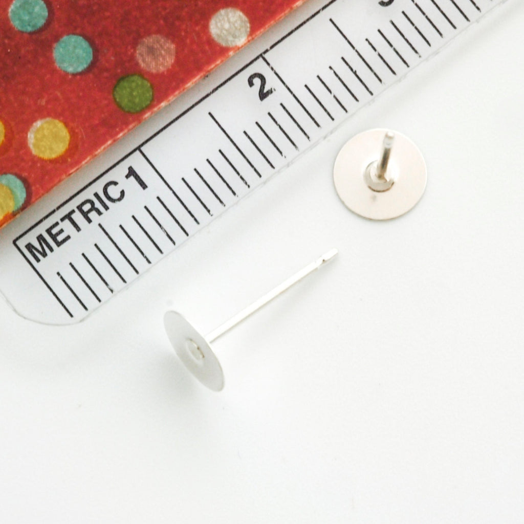 Sterling Silver Post Earrings KIT or A La Cart Makes 5 Pairs - 1mm, 2.5mm, 4mm, 5mm, 6mm, 9.6mm Pad - Made in the USA Resin, Nuts and Posts