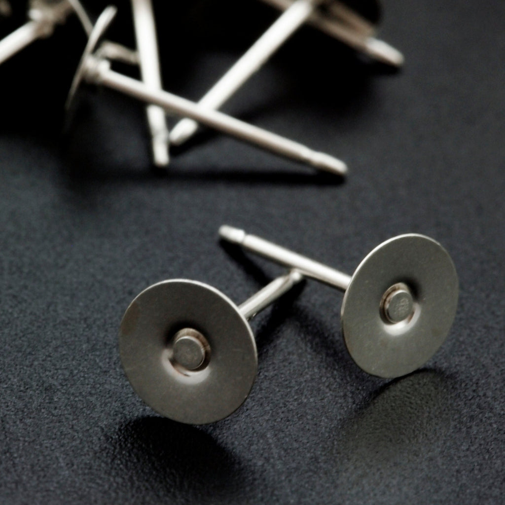 Sterling Silver Post Earrings KIT or A La Cart Makes 5 Pairs - 1mm, 2.5mm, 4mm, 5mm, 6mm, 9.6mm Pad - Made in the USA Resin, Nuts and Posts