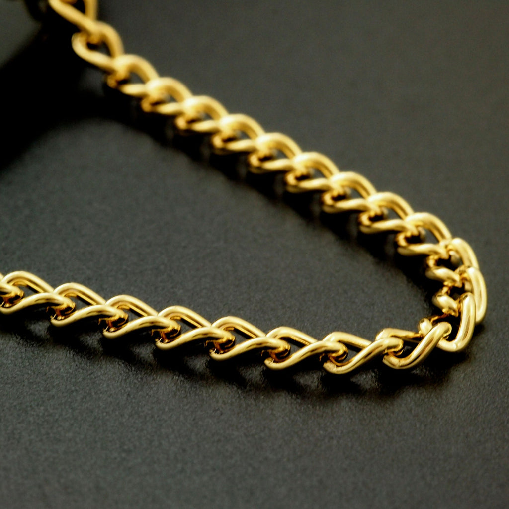 3.4mm Gold Plated Curb Chain - By The Foot or Finished - Made in the USA