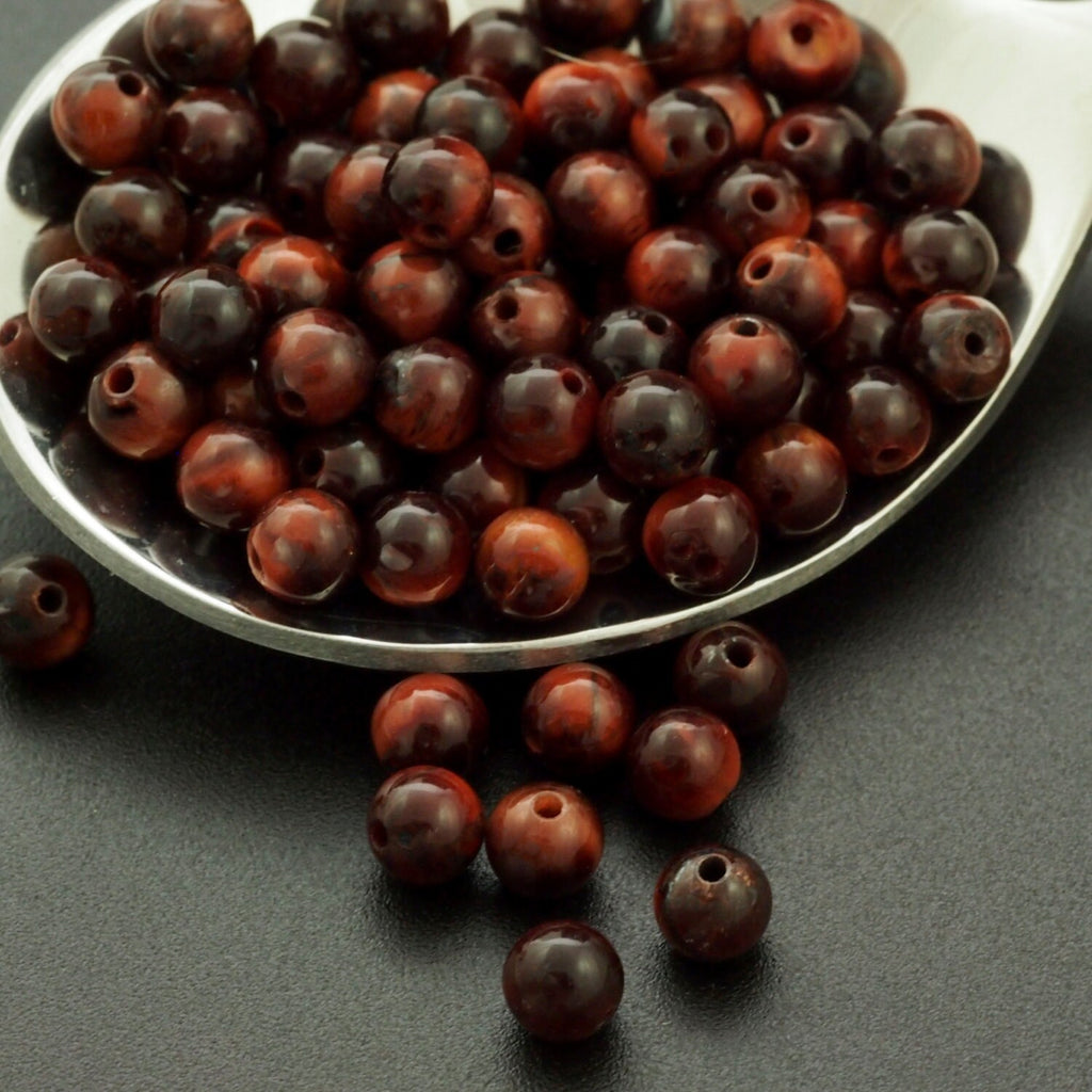 Round Red Tigereye Beads Grade A - 4mm, 8mm, 10mm
