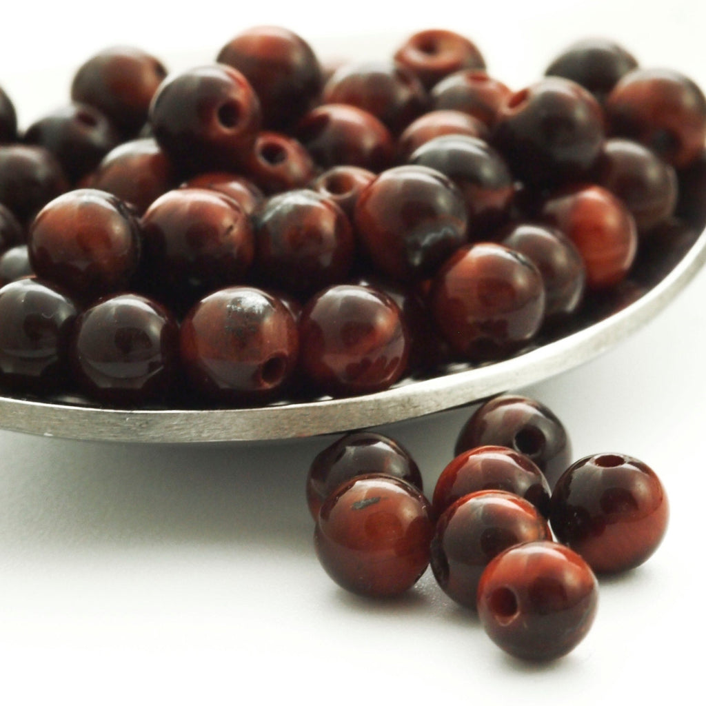 Round Red Tigereye Beads Grade A - 4mm, 8mm, 10mm