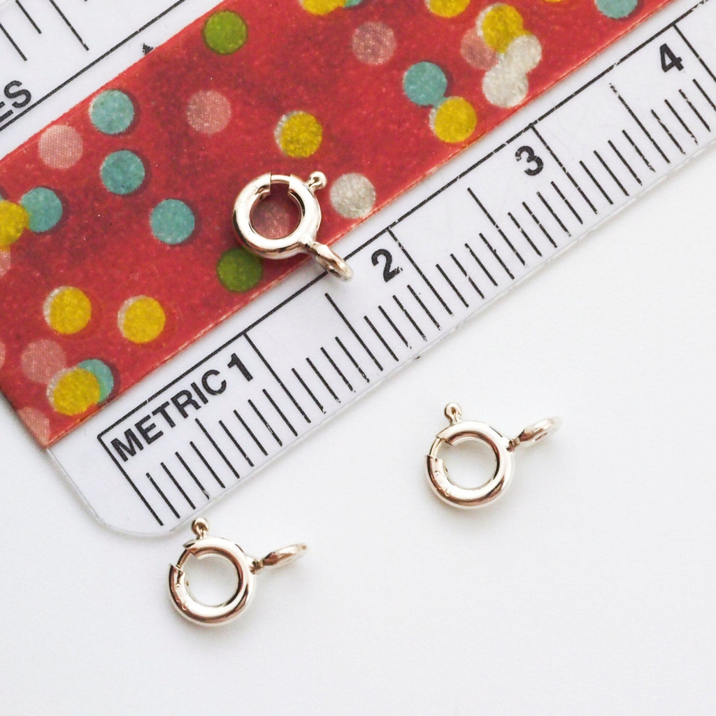5 - Sterling Silver Spring Clasps - 5mm, 5.5mm, 6mm, 7mm or 8mm - Bright, Antique or Black Custom Finish - Made in the USA