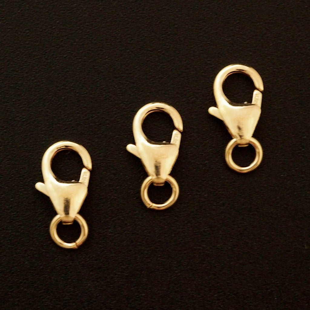Lobster Clasp 1 - 14kt Gold Filled Teardrop 10mm, 13mm, 15mm - 100% Guarantee - Made in Italy