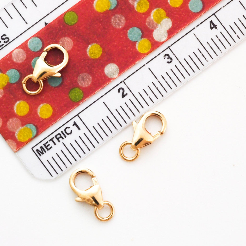 Lobster Clasp 1 - 14kt Gold Filled Teardrop 10mm, 13mm, 15mm - 100% Guarantee - Made in Italy