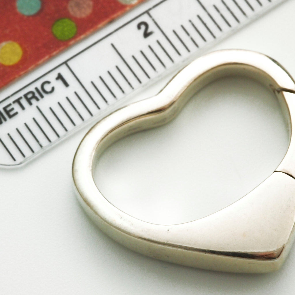 1 Sterling Silver Heart Lobster Clasp - Triggerless - 25mm X 23mm - Shiny, Antique or Black - Best Commercially Made - 100% Guarantee
