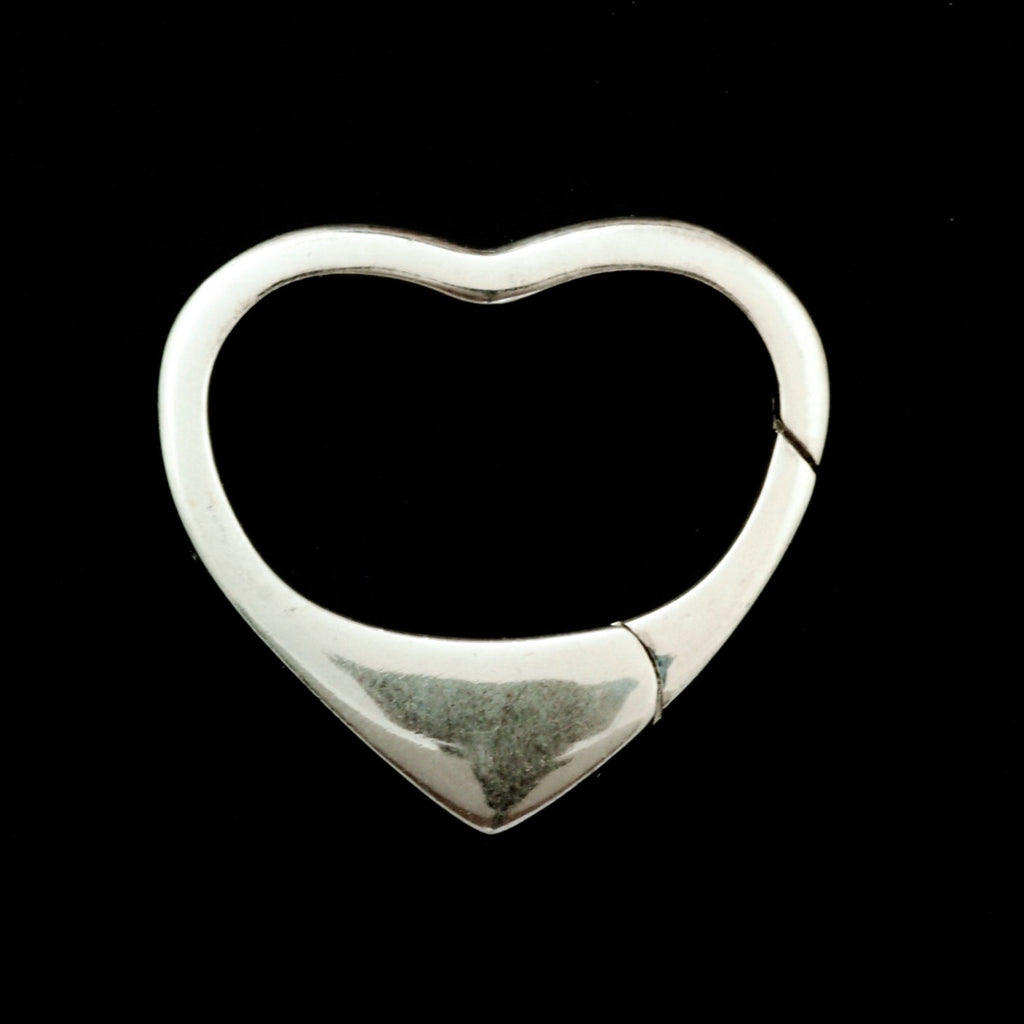 1 Sterling Silver Heart Lobster Clasp - Triggerless - 25mm X 23mm - Shiny, Antique or Black - Best Commercially Made - 100% Guarantee