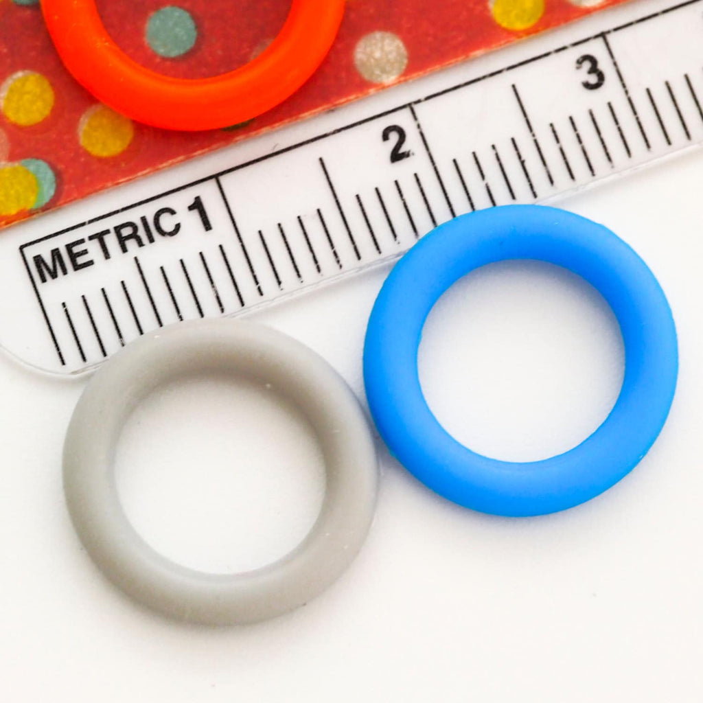 50 - Silicone Jump Rings 15mm OD You Pick Color - Black, White, Brown, Pink, Purple, Blue, Green, Yellow, Orange, Red or Rainbow Mix
