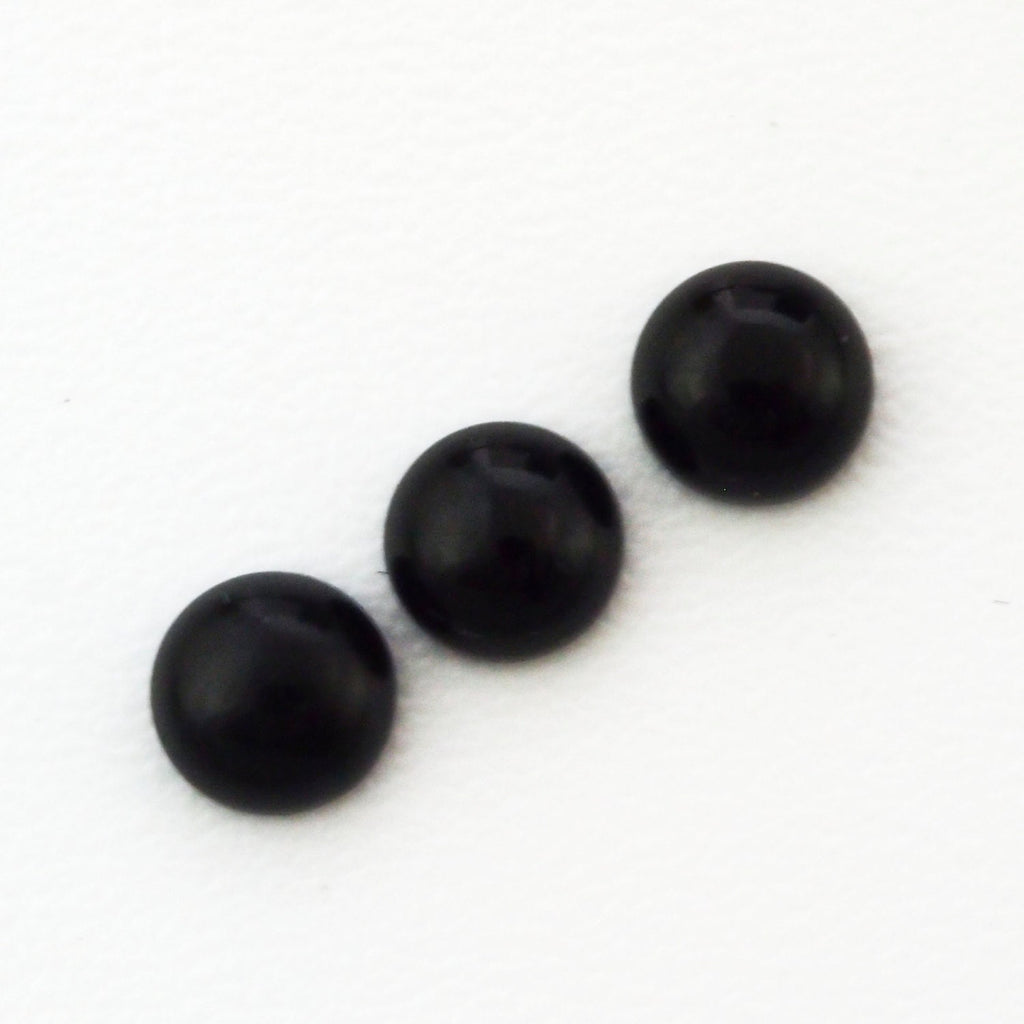 Black Onyx Round Calibrated Cabochon Stones - 3mm, 4mm, 5mm, 6mm, 8mm, 10mm, 12mm, and 16mm Cabs