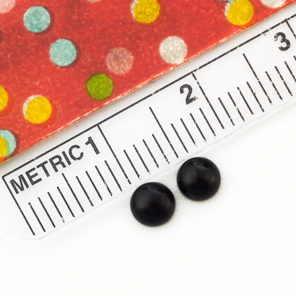 Black Onyx Round Calibrated Cabochon Stones - 3mm, 4mm, 5mm, 6mm, 8mm, 10mm, 12mm, and 16mm Cabs