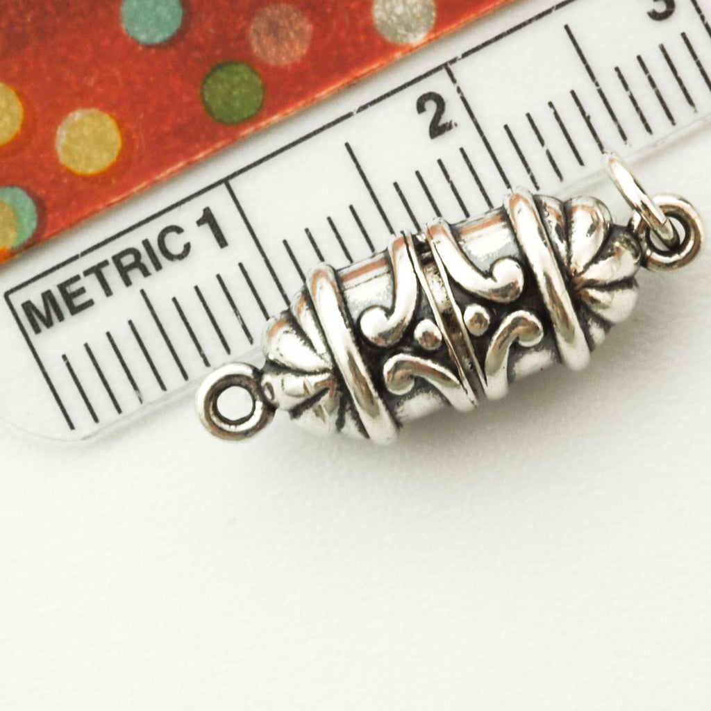 Sterling Silver Magnetic Scroll Clasp - 21mm X 8mm
