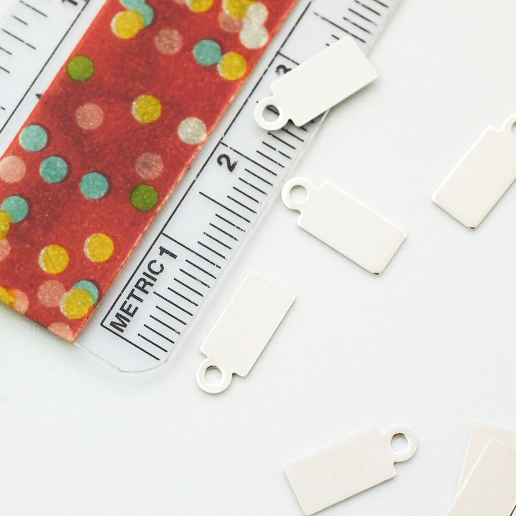 7 Argentium Sterling Silver Tag Stamping Blanks - 14mm X 6mm - 100% Guarantee
