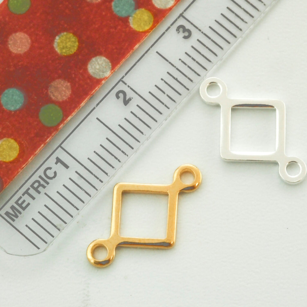 10 Square Links - 19mm - Silver Plated or Gold Plated - 100% Guarantee