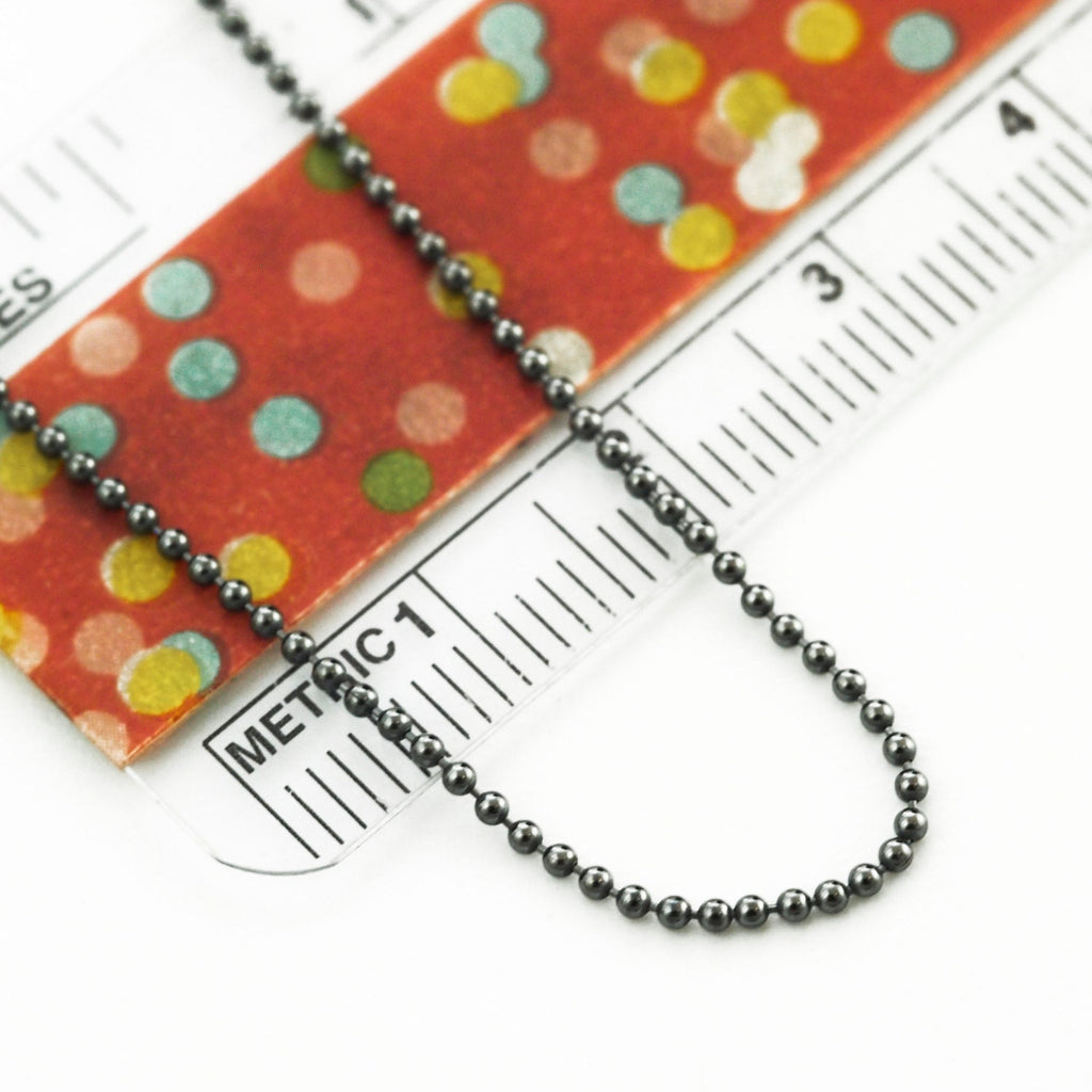 1.2mm Sterling Silver Bead Chain By the Foot or Finished in Any Lengths - Also Antique Silver and Black Silver - Made in the USA