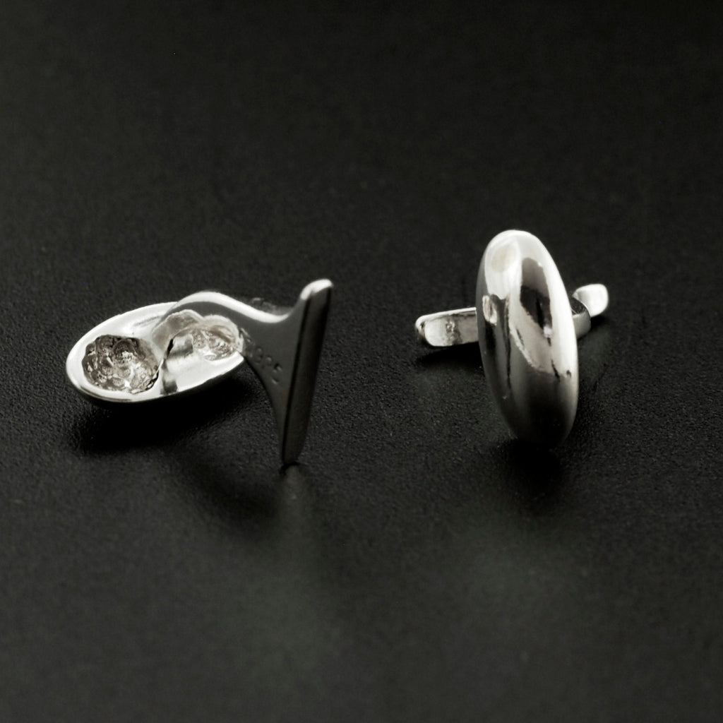 1 Pair Solid Sterling Silver Cuff Link Bases - Made in the USA