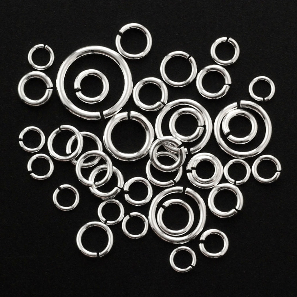 Jump Rings 50 Custom Handmade Sterling Silver - You Pick 12, 14, 16, 18, 20, 22, 24 26 Gauge and Diameter
