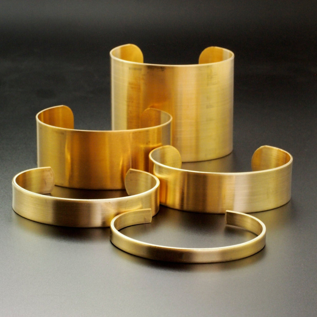 Bangle Cuff Bases in Rich Low Brass - 7 Sizes to Choose From 6.25mm - 75mm