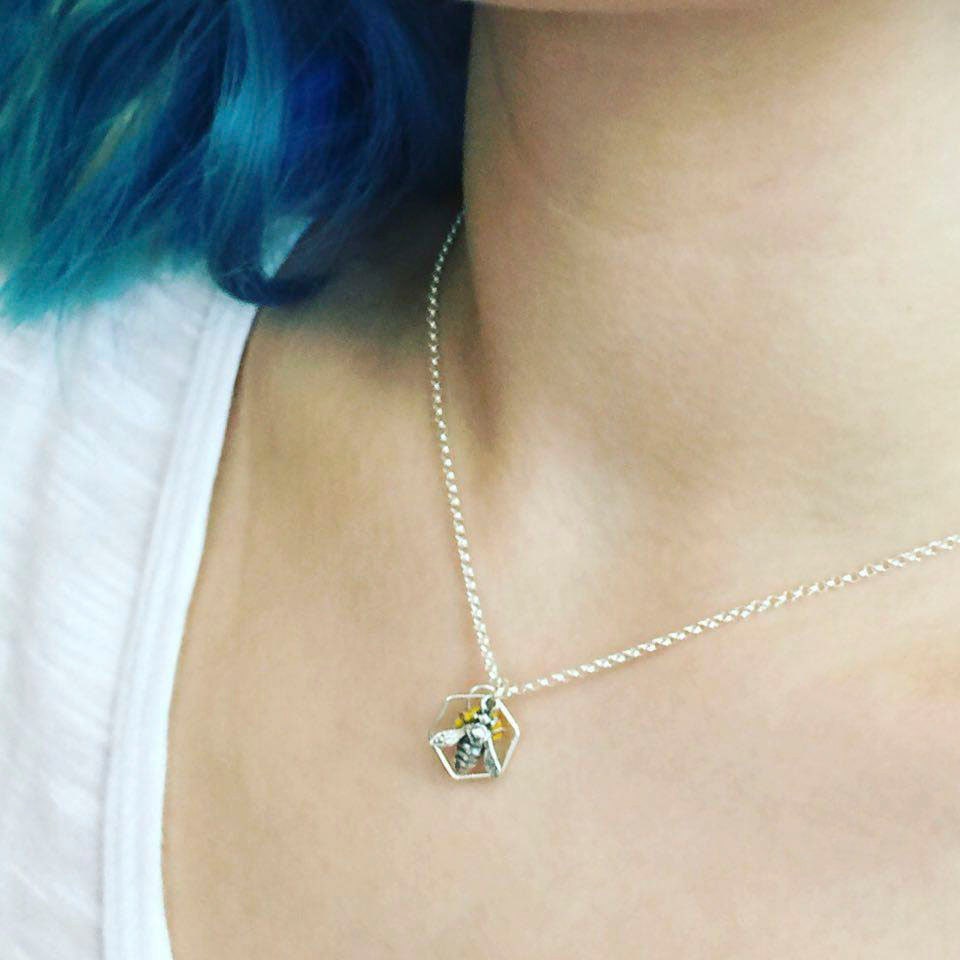Be My Honey Bee Too Sterling Silver Necklace
